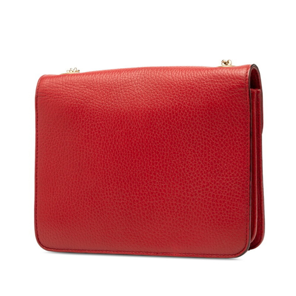 GUCCI Authentic Red Leather Shoulder Bag - Picture 2 of 6